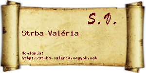 Strba Valéria névjegykártya